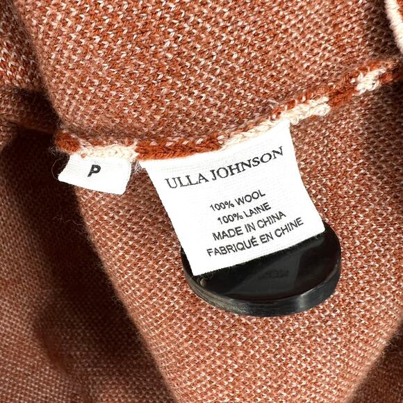 ULLA JOHNSON Rhea Cardigan Sweater Womens XS Puff Sleeve Wool Jacquard Button - Picture 12 of 16
